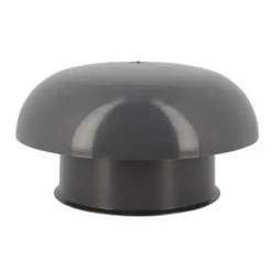 Chapeau De Ventilation Rond Nicoll - Diamètre 259 Mm - Sortie 160 Mm - Sans Moustiquaire - PVC Anti-UV - Gris Anthracite