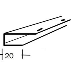 Profilé U PVC Petite Finition Pour Lambris SFP24 MEP Blanc - 20x10 Mm - L. 4 Ml