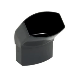 Coude Ovoïde Nicoll Pour Tube De Descente 90 X 56 Mm - Angle 45°- Mâle/Femelle - Techtan - Gris Anthracite