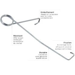 Edilians Crochet HARPON GM Symétrique - Fixation Pour Tuiles à Emboîtement - Boîte De 500 Pièces -VMZinc Boutique crochet 20harpon 20avec 20avantages