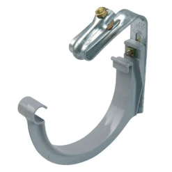 Crochet De Gouttière Demi-ronde Nicoll Avec étrier - Longueur 24 Mm - À Visser À Frapper - Techtan - Gris