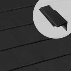 BMI Monier Demi-tuile De Rive Universelle Droite En Béton - Innotech - Graphite - 42 X 14.5 Cm