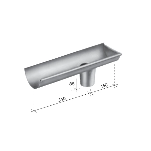 Embout à Talon Avec Naissance En Zinc VMZINC Gauche - 250 MM - 80 MM 2 Embout à Talon Avec Naissance En Zinc VMZINC Gauche - 250 MM - 80 MM – Image 2
