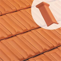 Edilians Tuile Faîtière/arêtier Angulaire à Emboîtement - Marseille Poudenx - Pour Pose En Bâtie - Rouge