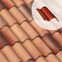 BMI Monier Tuile De Rive Ronde Droite En Béton - Plein Ciel - Silvacane Littoral - 42 X 29.4 X 12.5 Cm