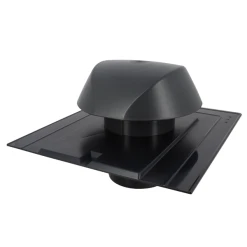 Nicoll Chapeau De Ventilation Avec Platine Ardoise Atemax - ø 125 Mm - Gris Anthracite