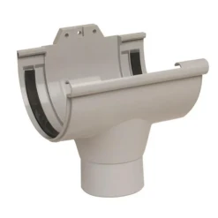 Naissance Centrale à Joint Nicoll NC33 Pour Gouttière LG33 - Techtan - Tube De Descente De 100 Mm - Gris Clair