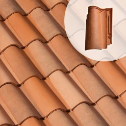 BMI Monier Tuile En Terre Cuite Grand Moule Fort Galbe D'aspect Canal - Fériane - Colorado - 48 X 29 Cm