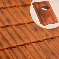 Edilians Tuile à Douille En Terre Cuite - Delta 10 Ste Foy - Diamètre 120 Mm - Rouge Nuancé