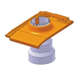 Terreal Tuile à Douille En Terre Cuite - Giverny PV - Diamètre 100 Mm Sans Connecteur - Vieilli Bourgogne