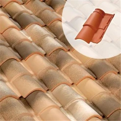 Terreal Tuile Grand Moule Du Sud En Terre Cuite - Romane Azur - Castelviel - 53 X 33 Cm