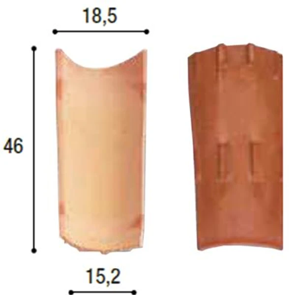 Biobric Tuile Canal Terre Cuite Tradi'fix Tegula 46 - Vieilli 2 Biobric Tuile Canal Terre Cuite Tradi'fix Tegula 46 - Vieilli – Image 2